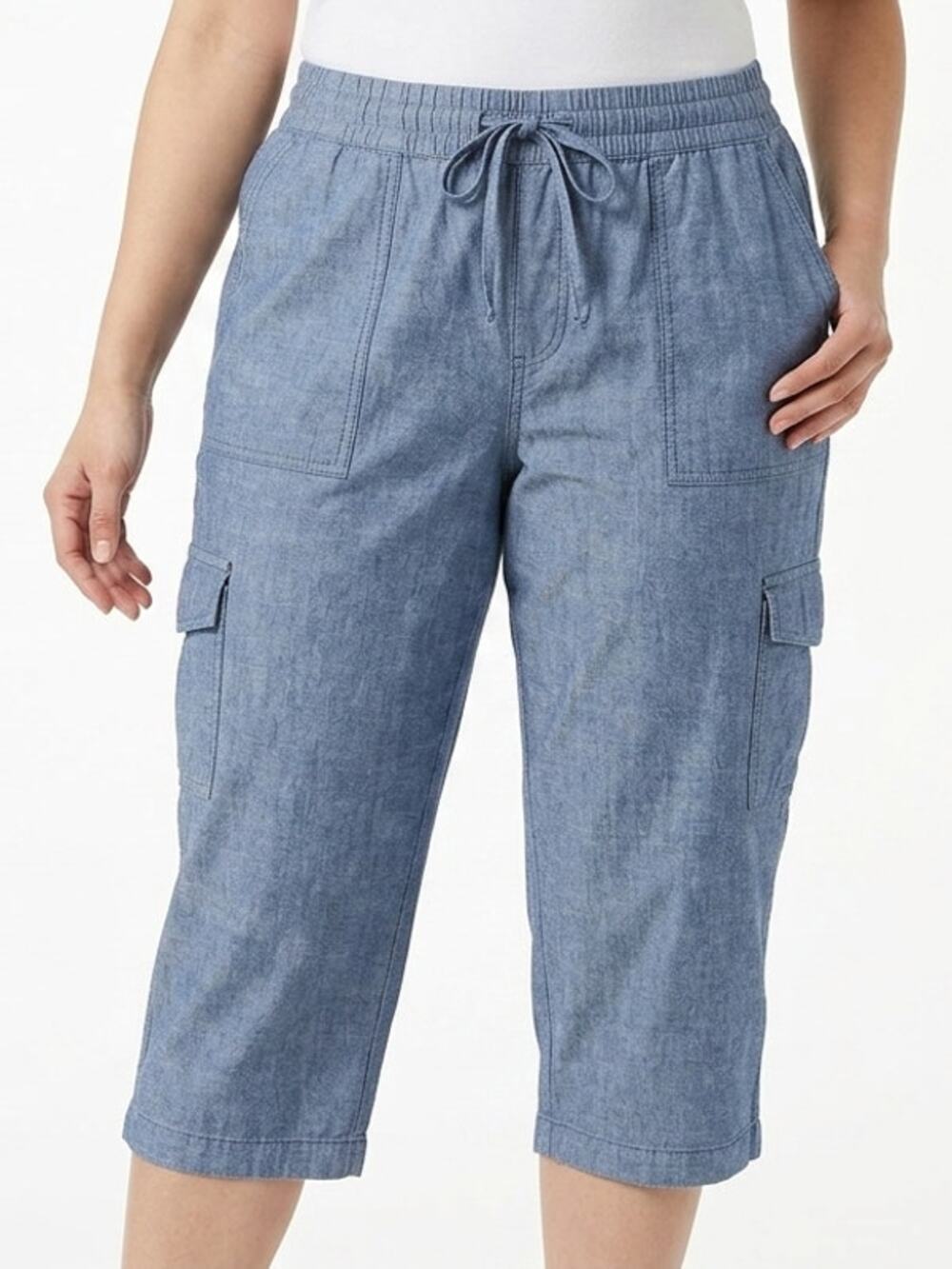 NWT St. John's Bay Blue Capri Pants Women Tall Size 3X